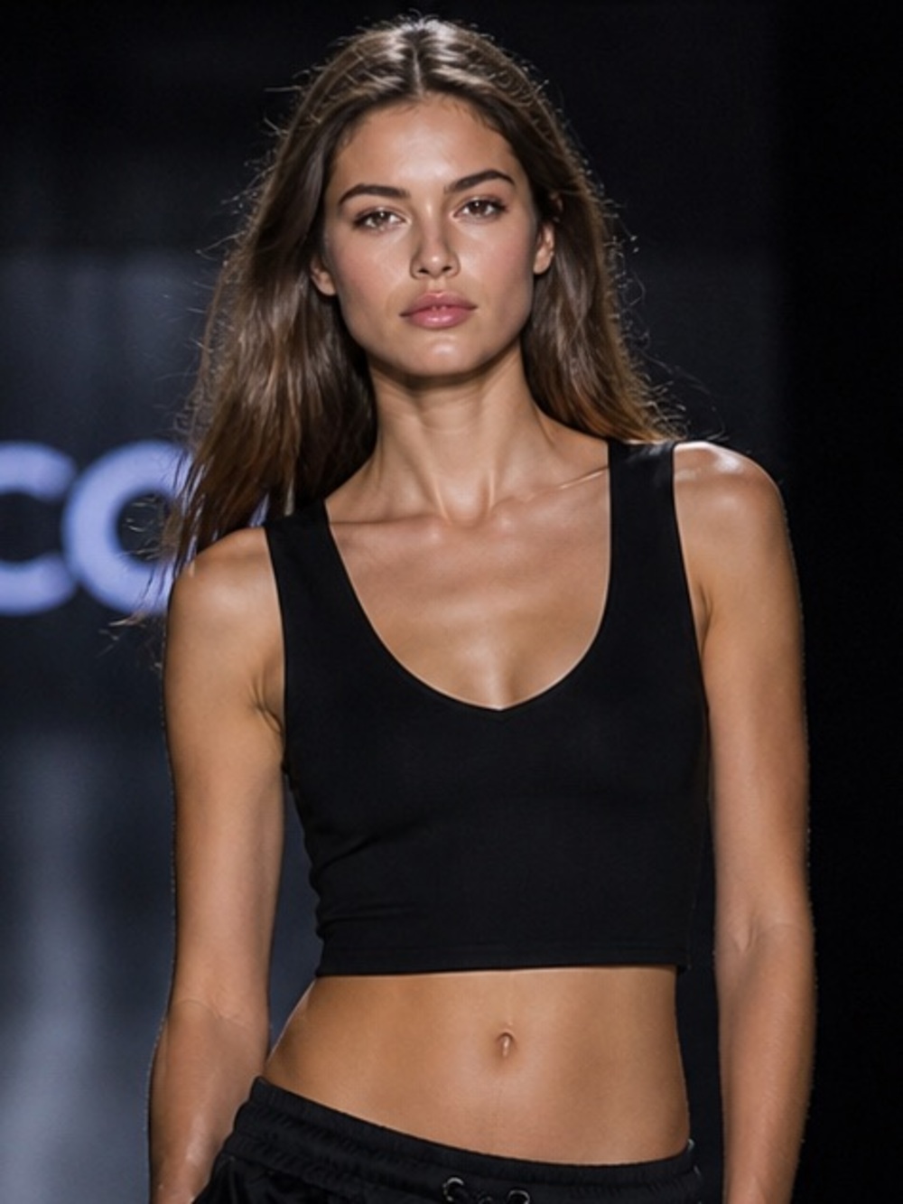 NWT Scoop Black Ribbed Tank Top – Scoop Neck Bralette Style – Size XL